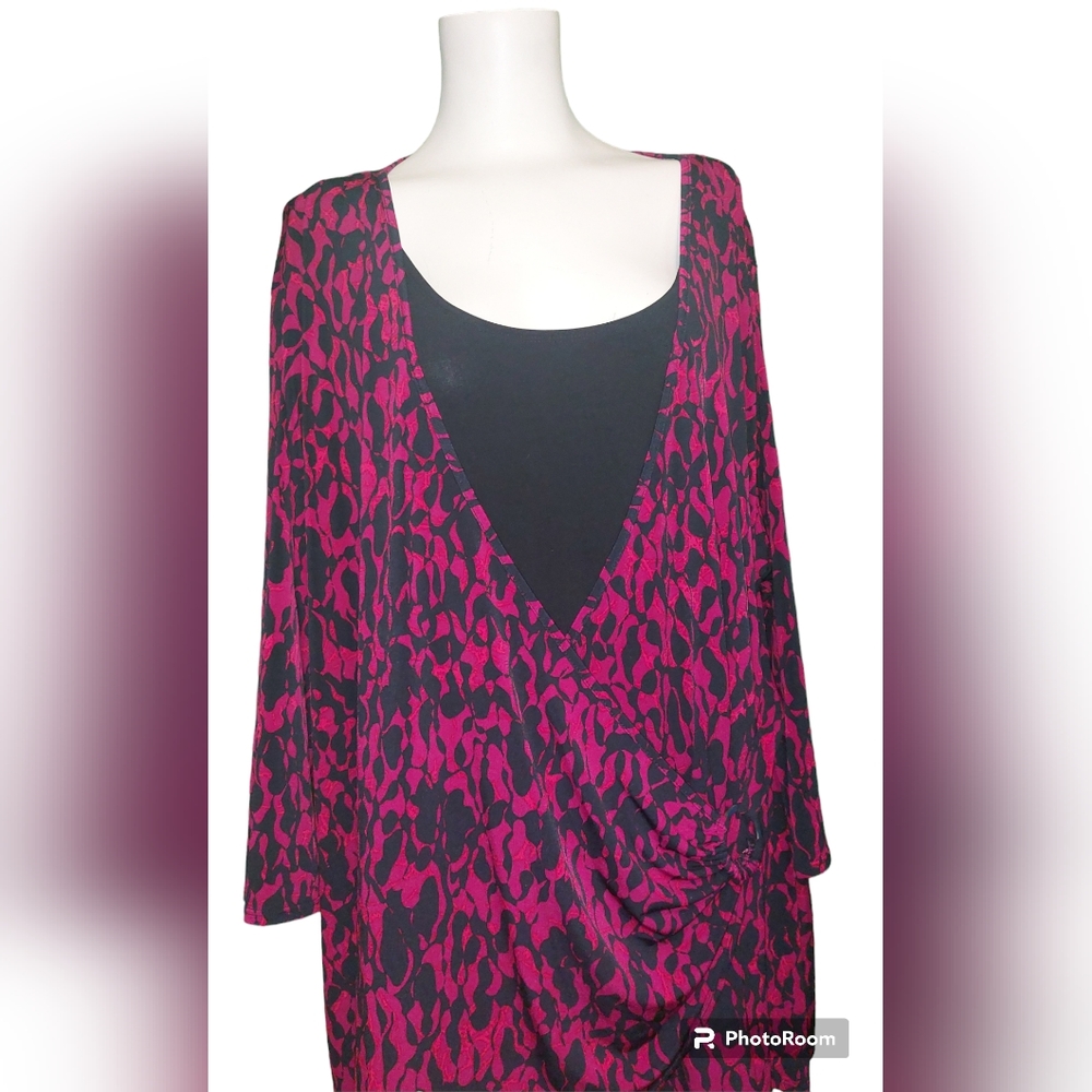 George Plus Size 3X Tunic Top. 3/4 Length Sleeves